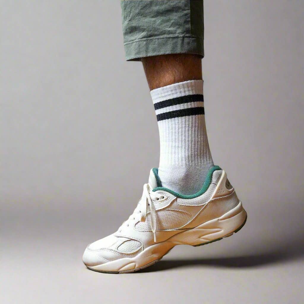 KLUE organic cotton Tennis sport socks | White and black