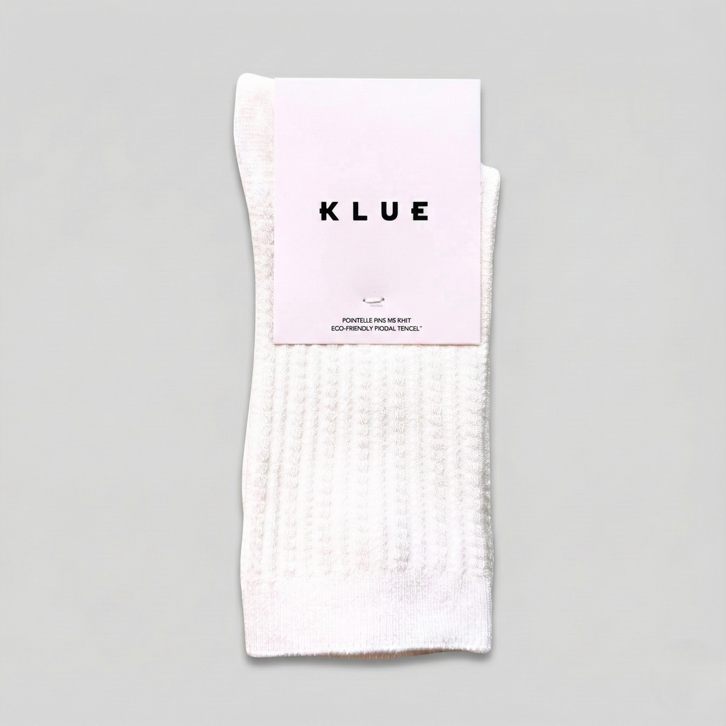 KLUE Pointelle Fine Rib Knit | White