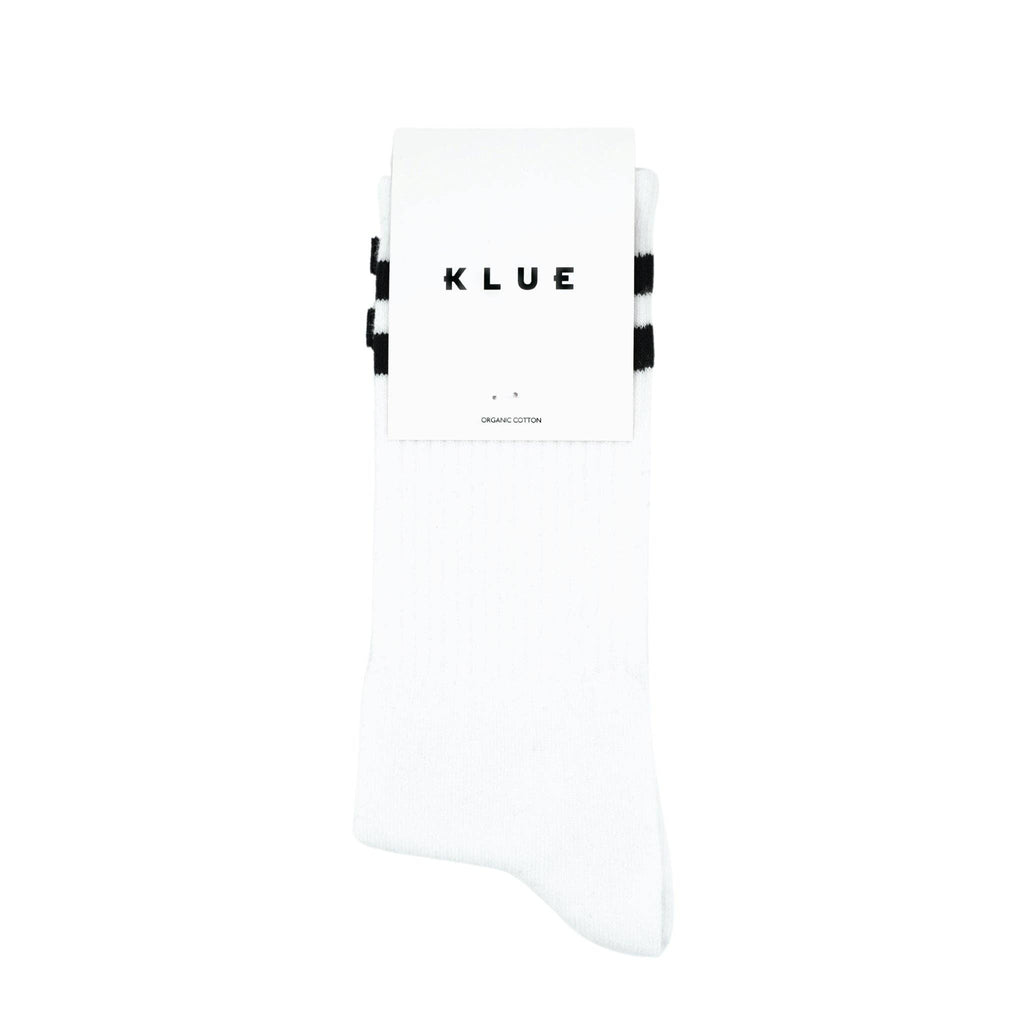 KLUE organic cotton Tennis sport socks | White and black