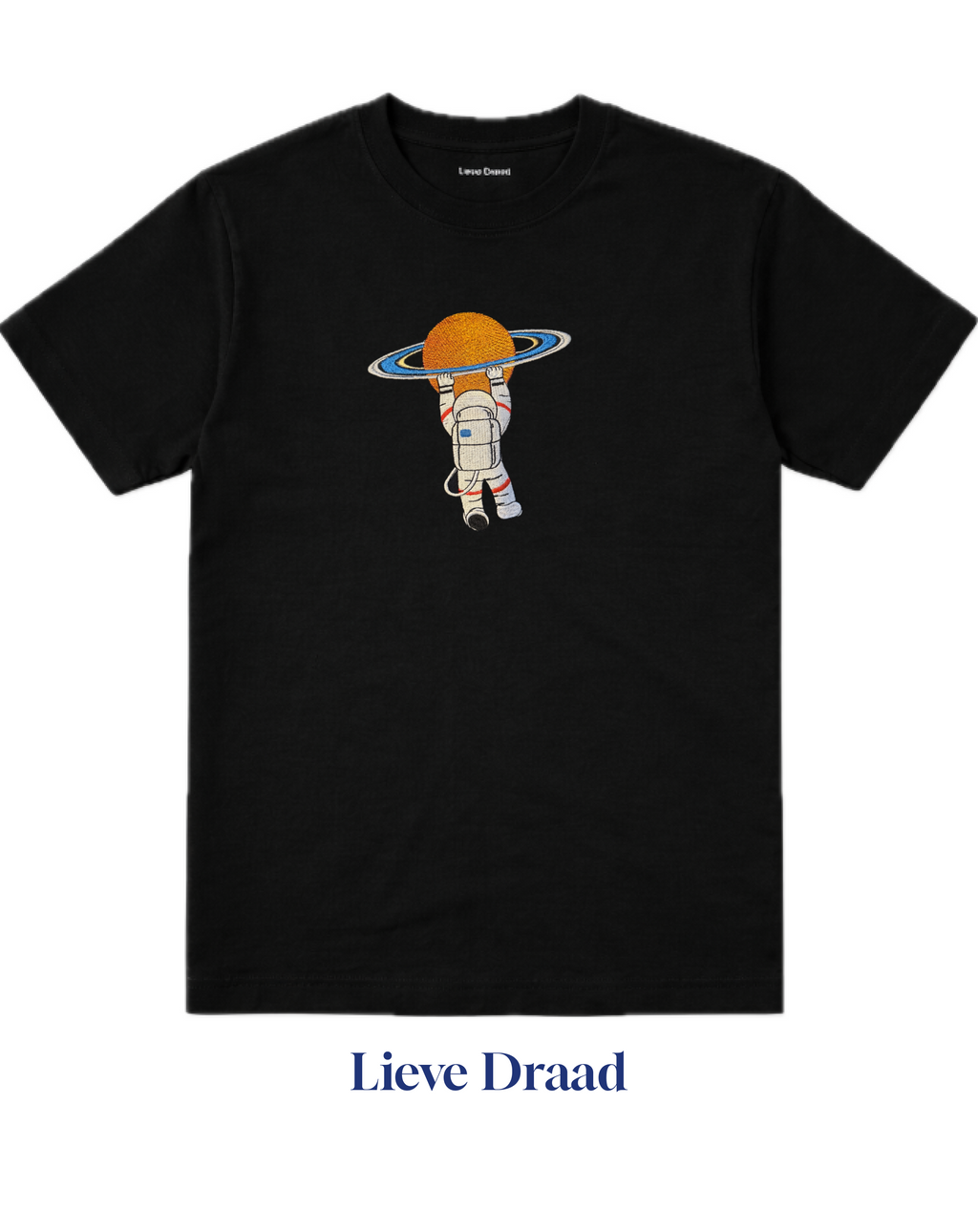 Astronaut Embroidered T-Shirt — Relaxed Fit Space Graphic Tee - Artemis II