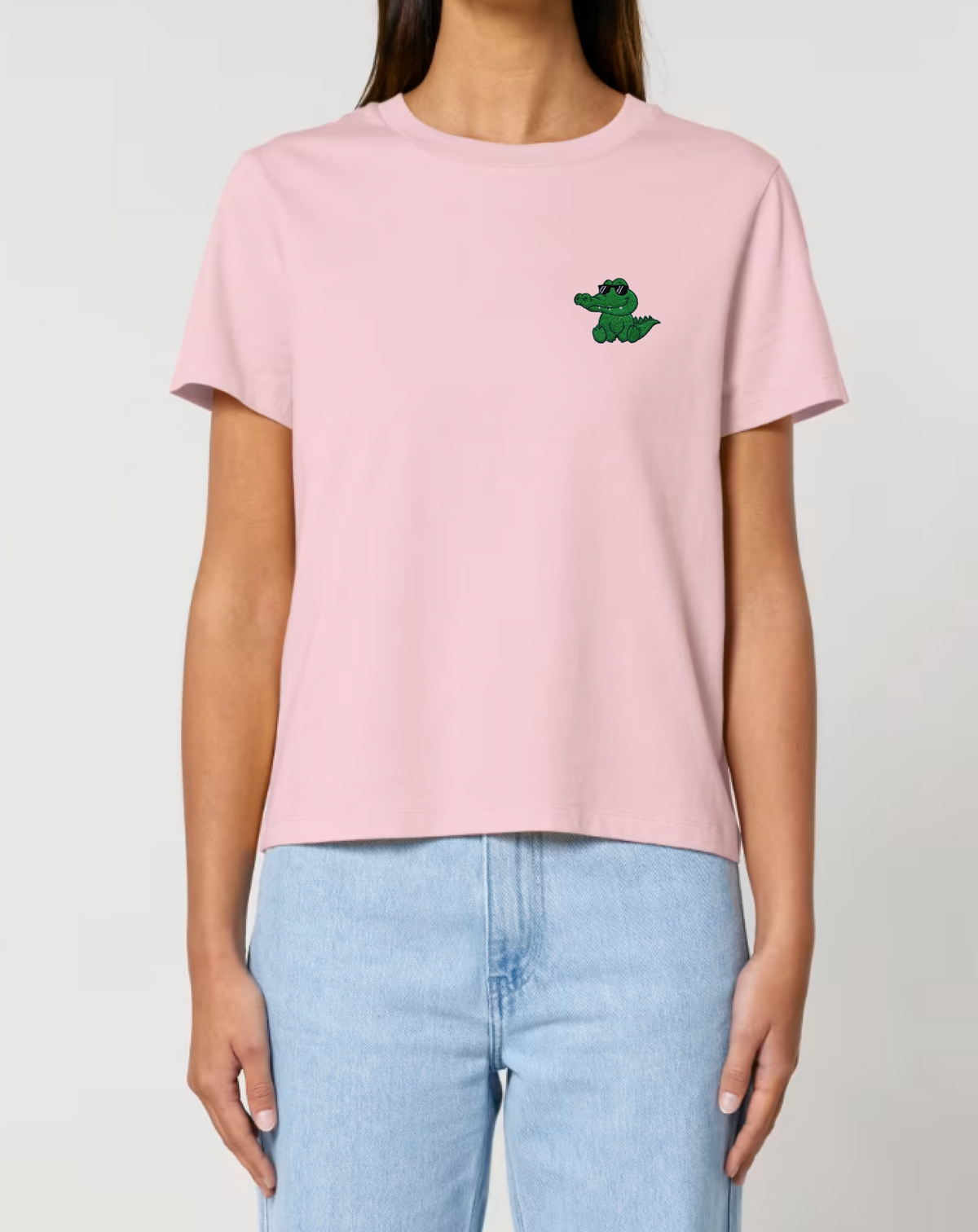 Cute Crocodile Embroidered T-Shirt