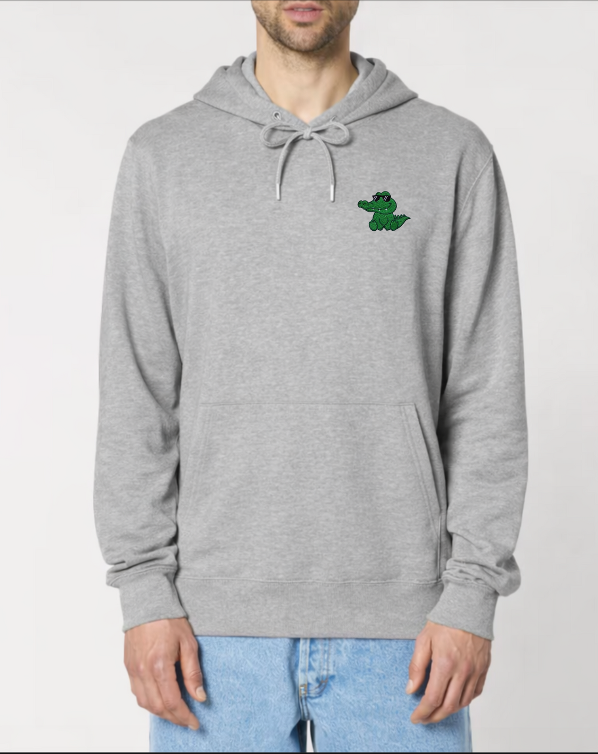 Cute Crocodile Embroidered Hoodie