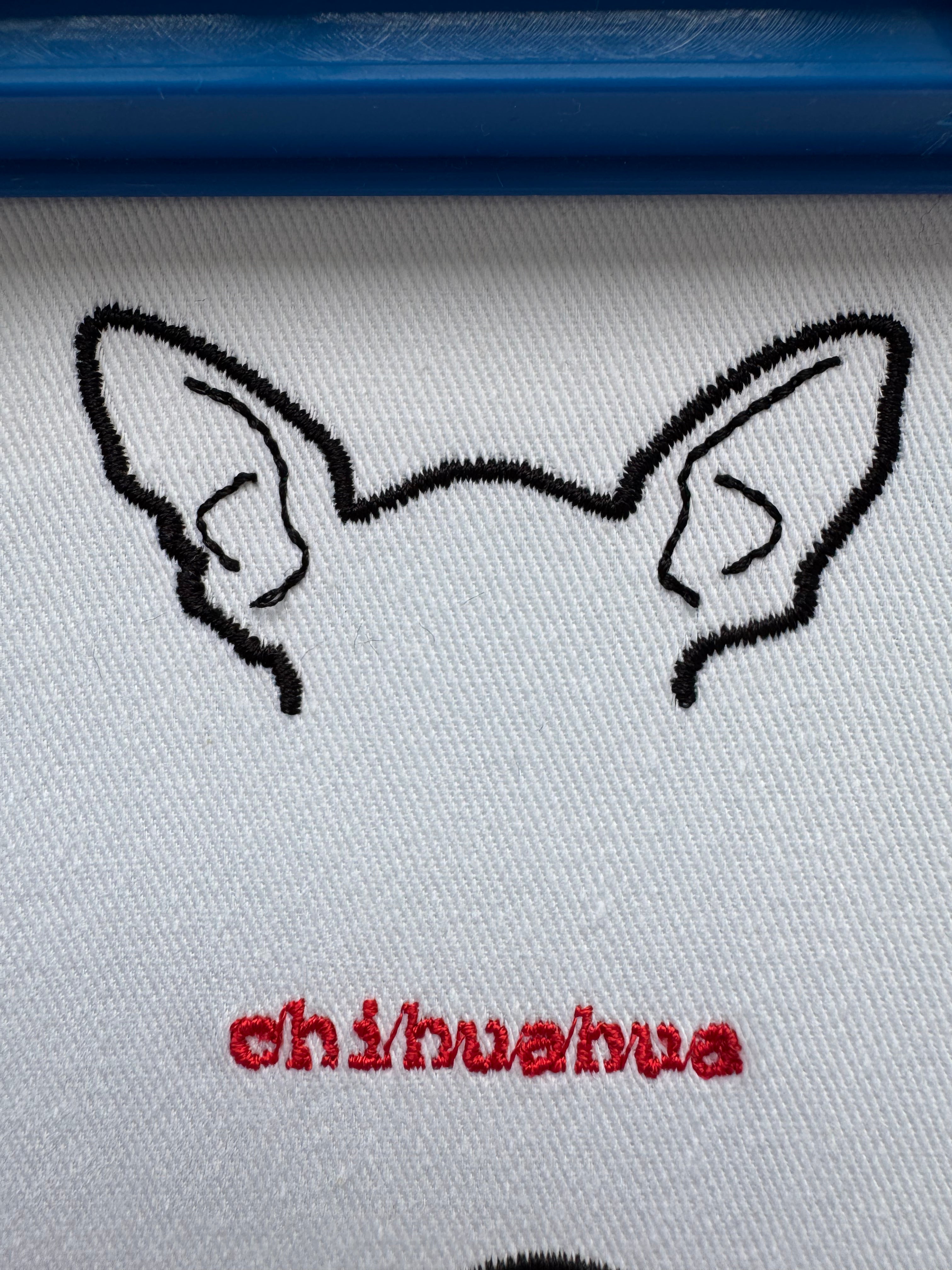 Custom Pet Portrait Line Art T-Shirt — Personalized Outline Dog & Cat Embroidery