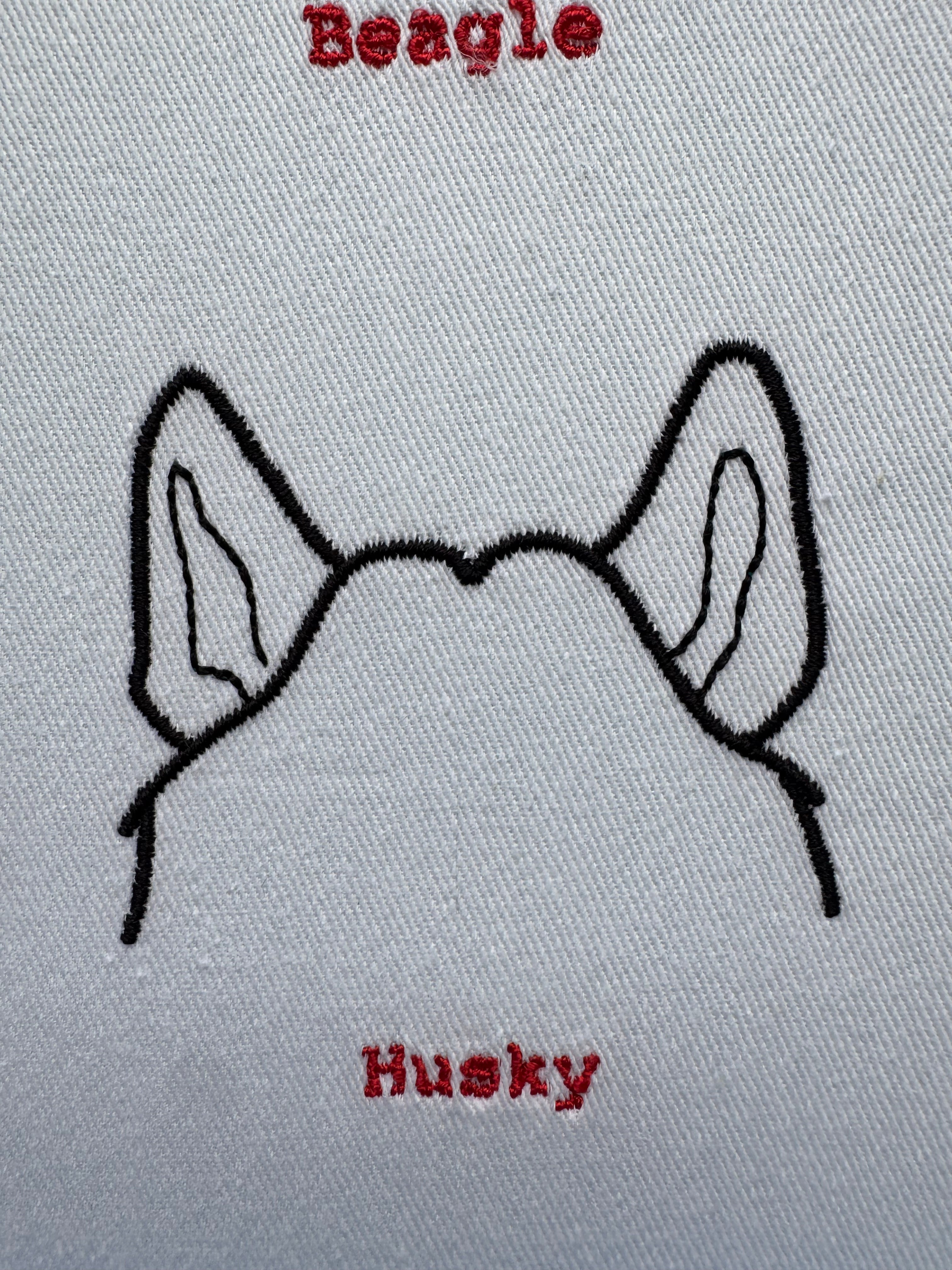 Custom Pet Portrait Line Art T-Shirt — Personalized Outline Dog & Cat Embroidery