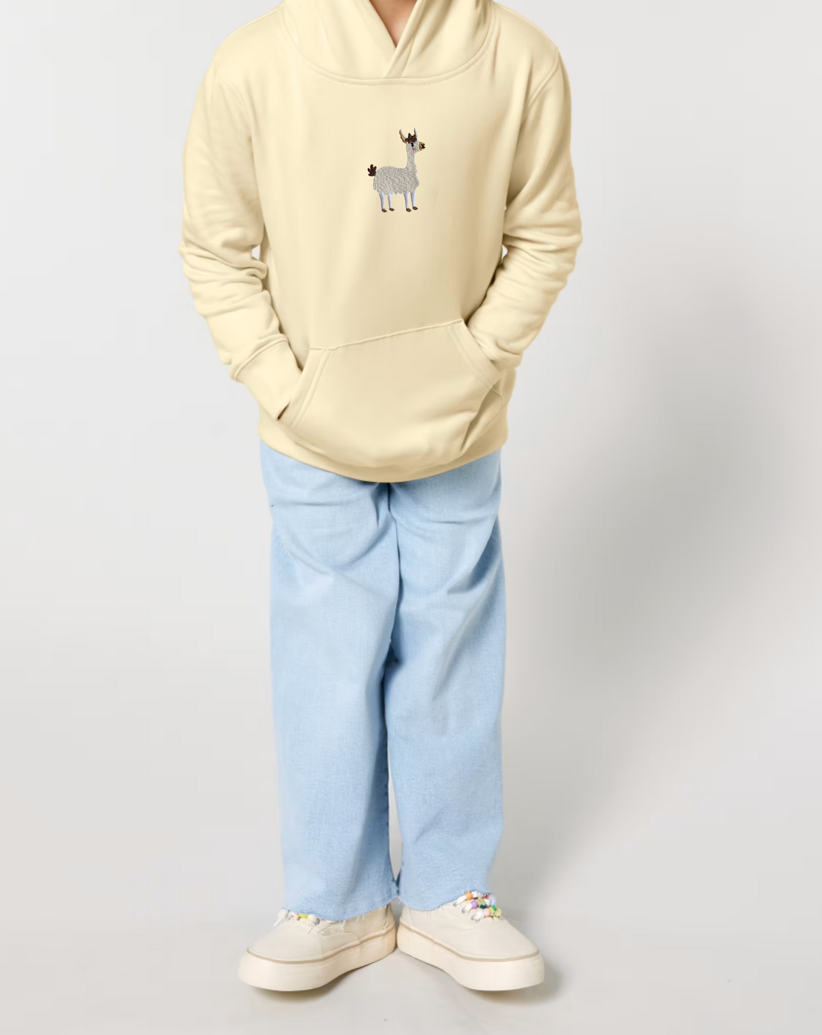 Embroidered Llama Kids T-Shirt Hoodie, Sweatshirt