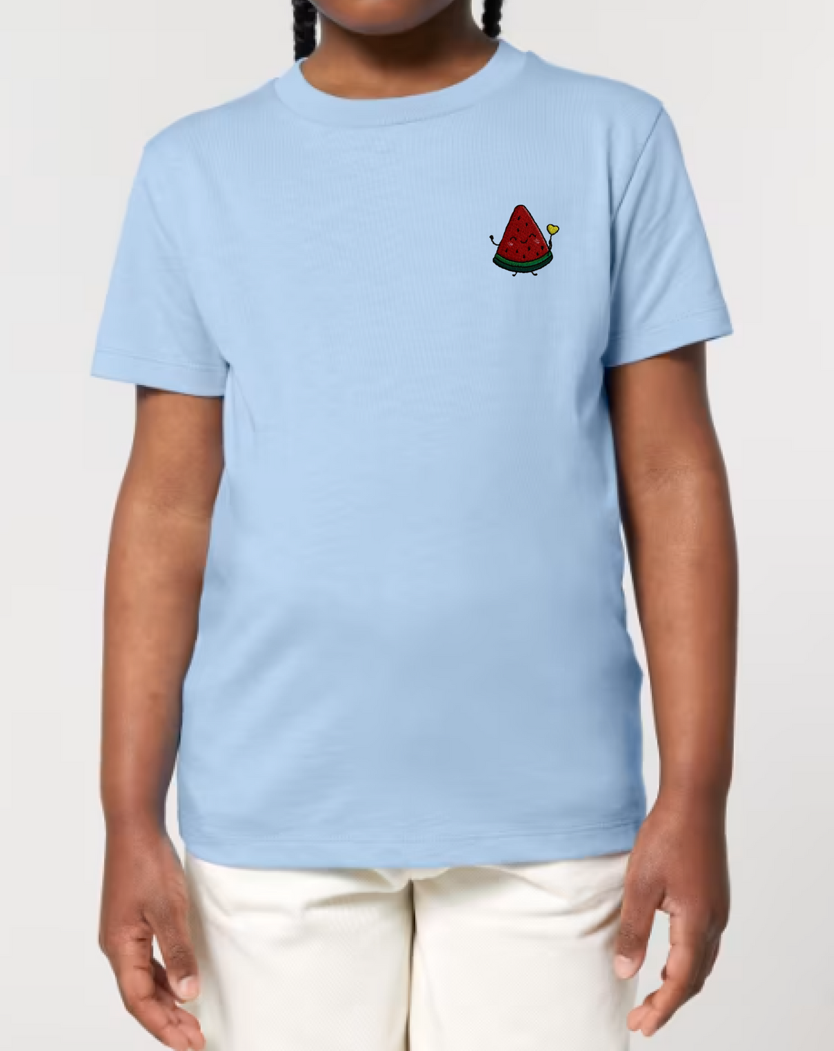 Organic Cotton Kids Watermelon Embroidered T-Shirt – Summer Fruit Apparel