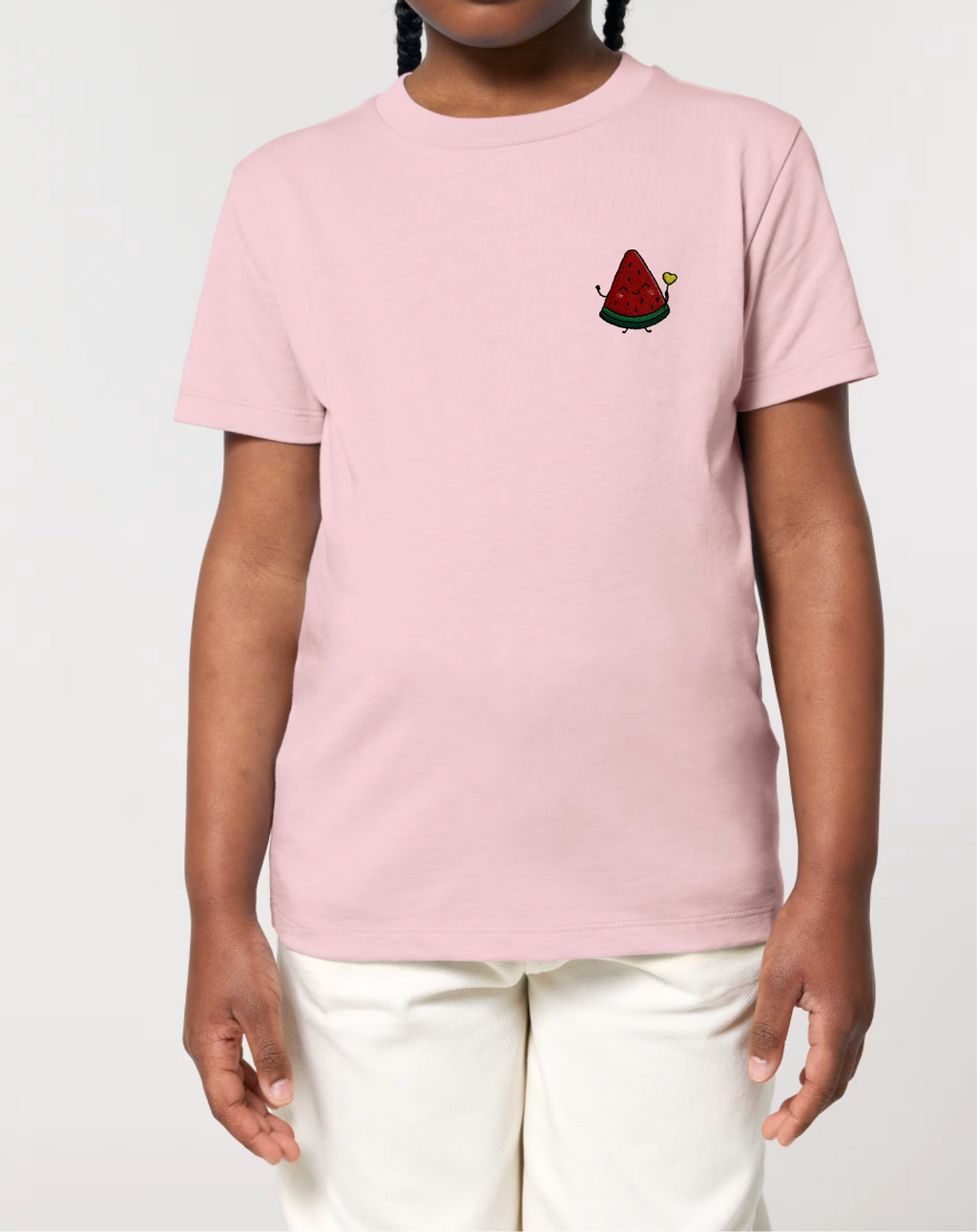 Organic Cotton Kids Watermelon Embroidered T-Shirt – Summer Fruit Apparel