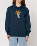 Astronaut Holding Planet Hoodie — Artemis II Mission Relaxed Fit Sweatshirt