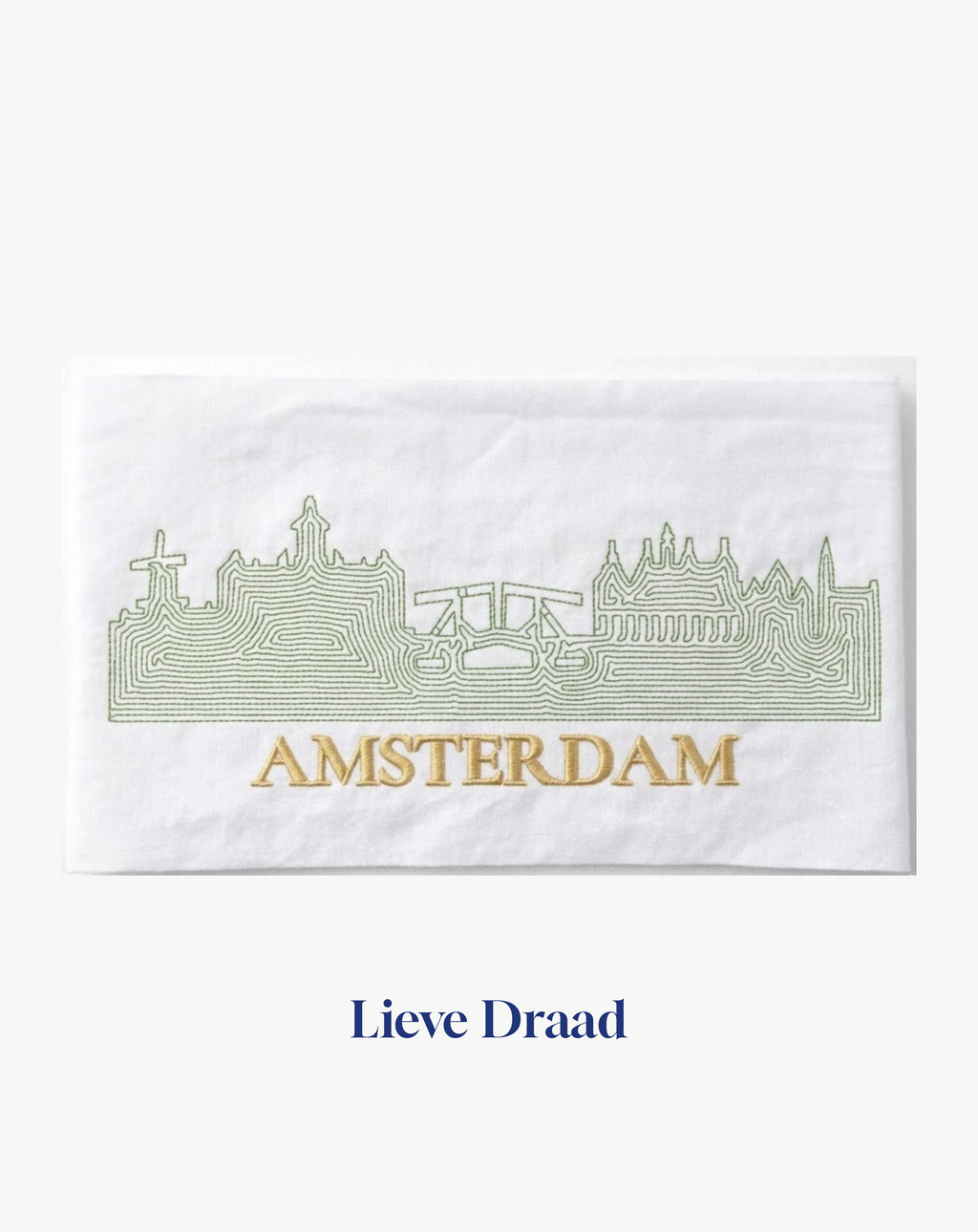 Minimalist Embroidered "AMSTERDAM" Tote Bag
