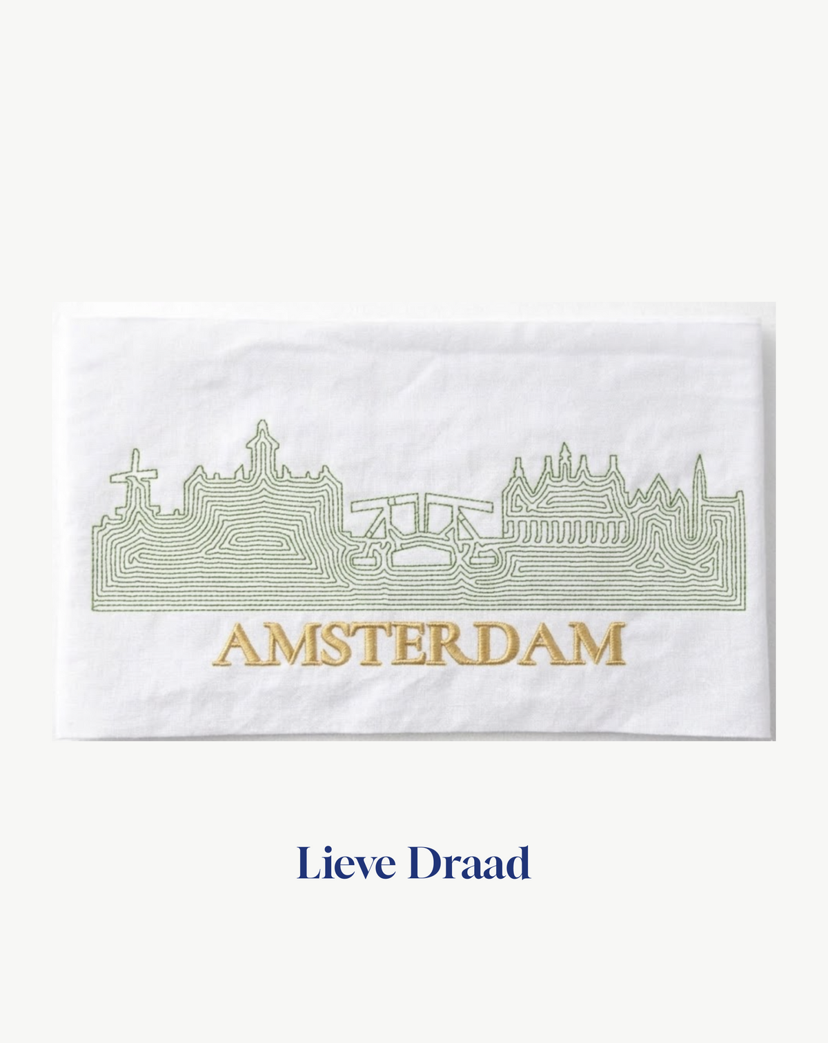 Minimalist Embroidered "AMSTERDAM" Tote Bag