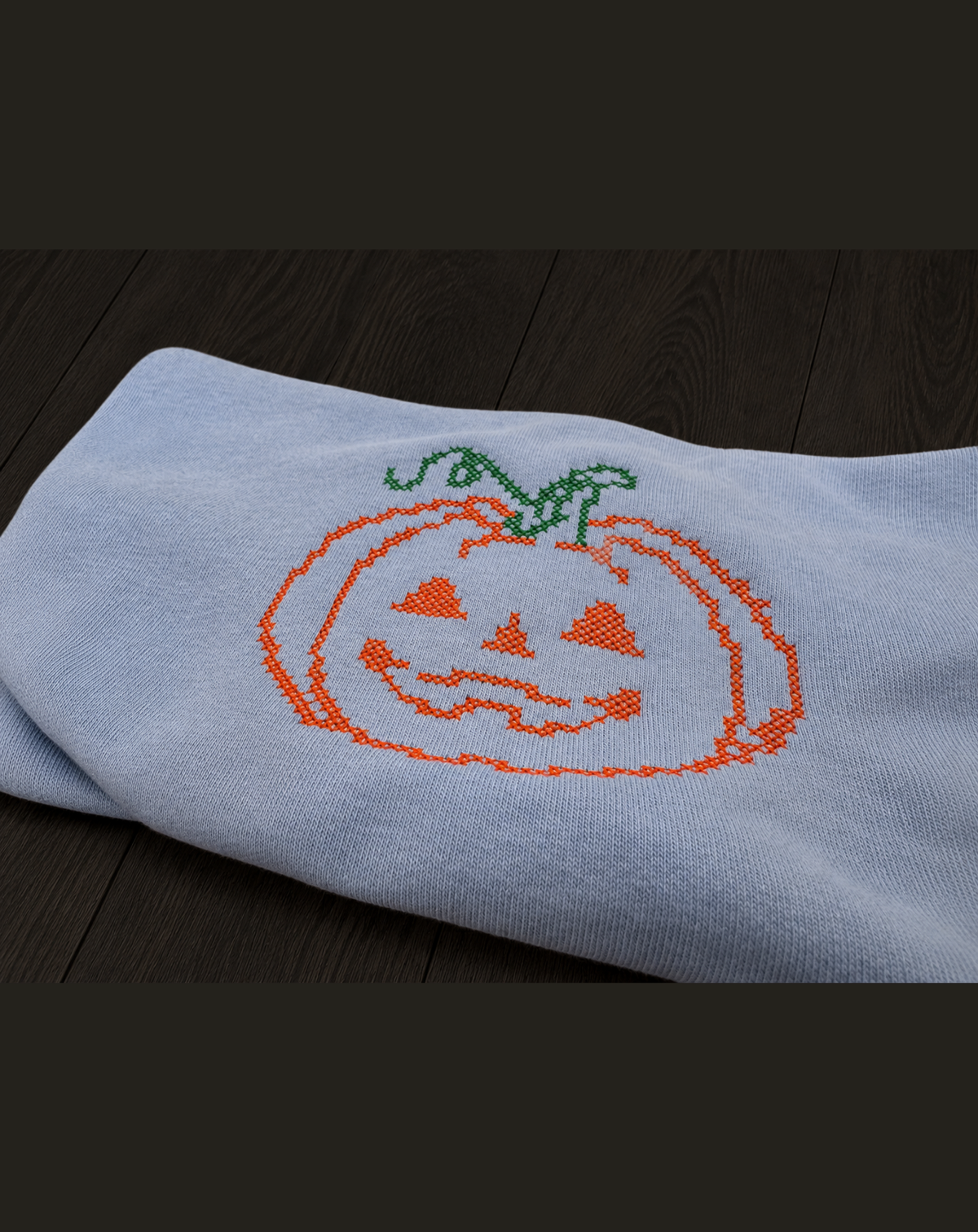 Kids Embroidered Pumpkin Sweatshirt (Halloween)