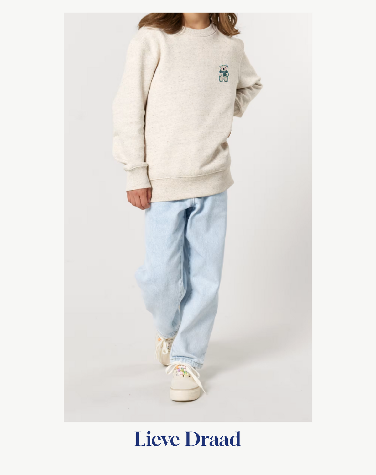 Kids neck sweatshirt “Adorable White Bear”