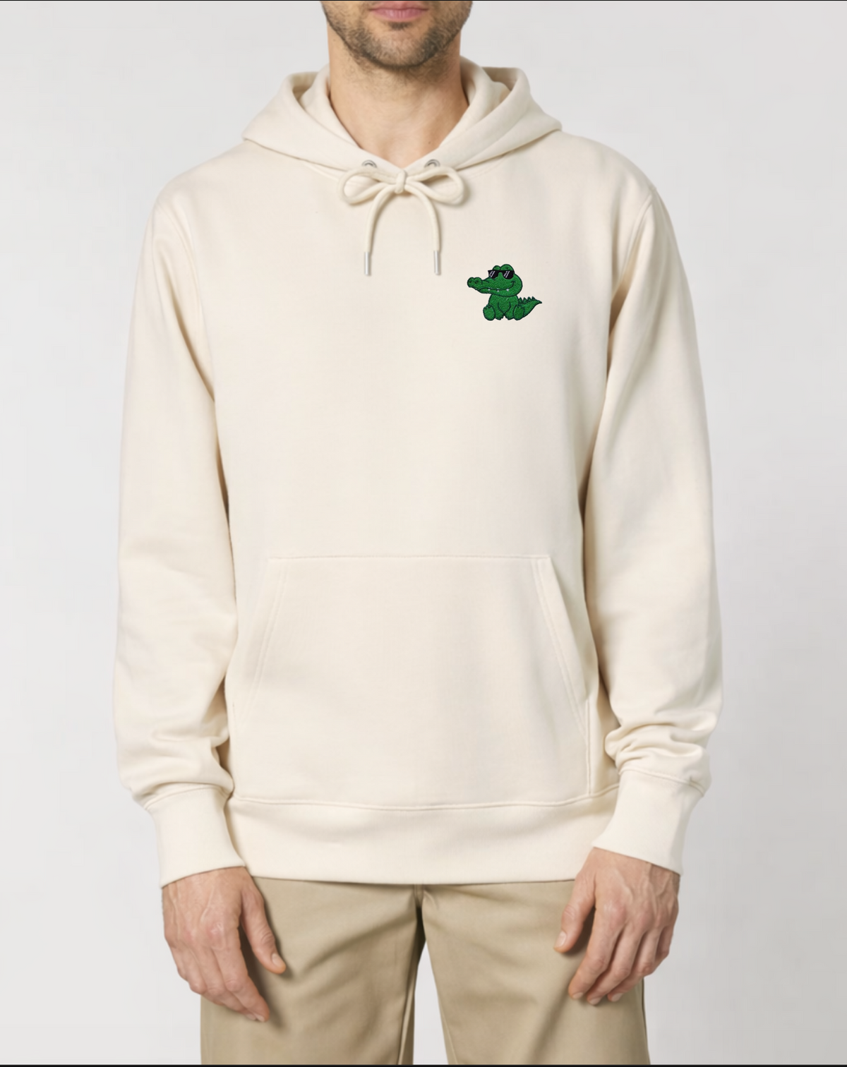 Cute Crocodile Embroidered Hoodie