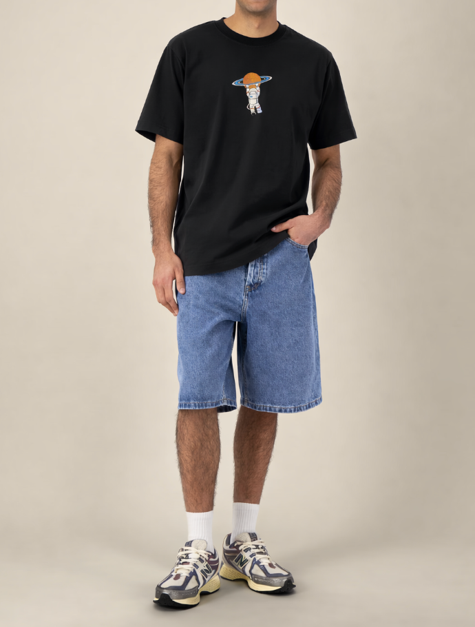 Astronaut Embroidered T-Shirt — Relaxed Fit Space Graphic Tee - Artemis II
