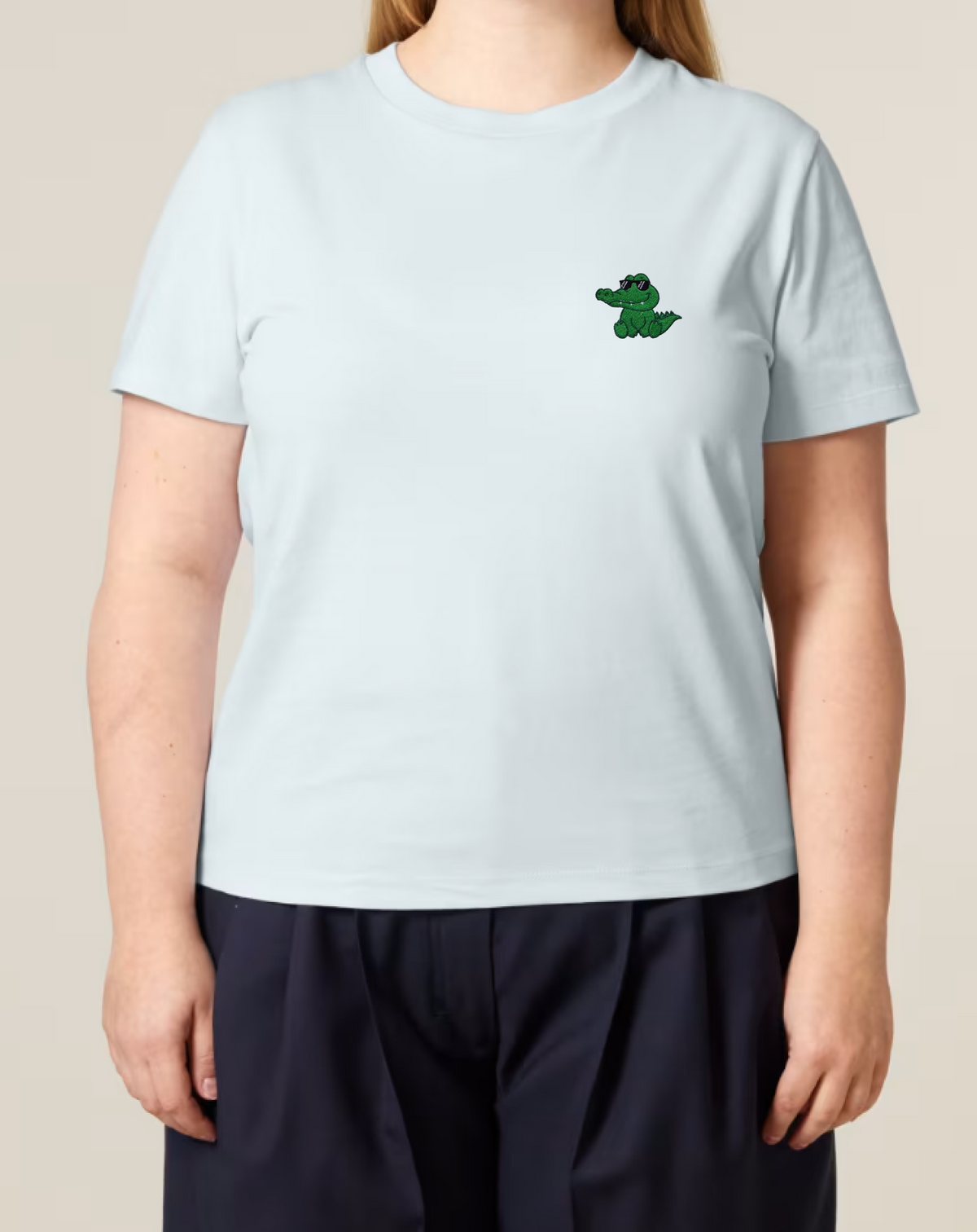Cute Crocodile Embroidered T-Shirt