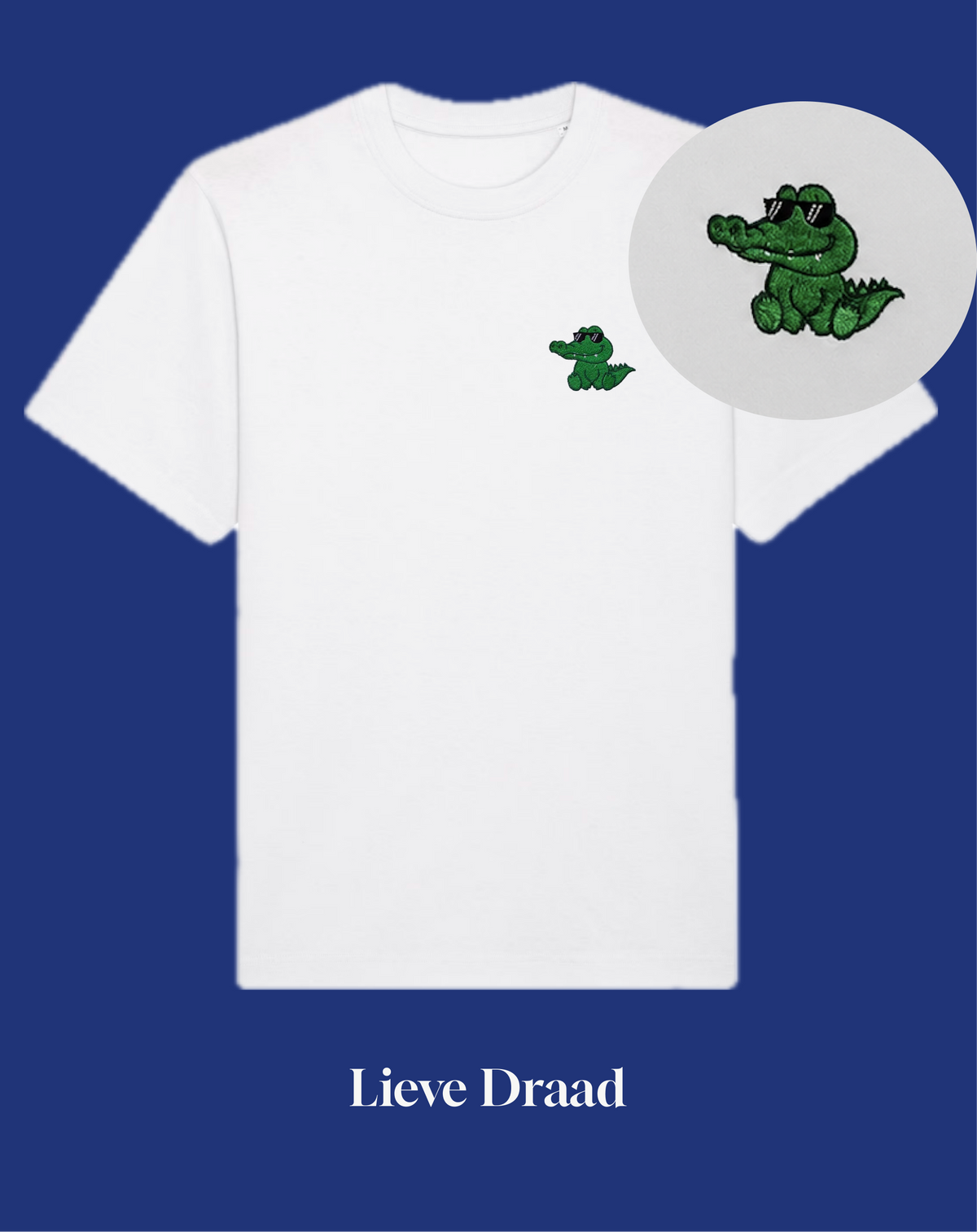 Cute Crocodile Embroidered T-Shirt