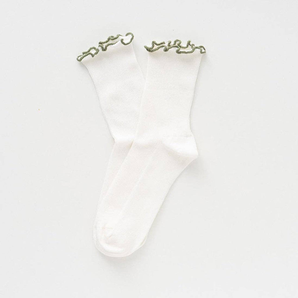 KLUE Organic Cotton Socks with Ruffles | Khaki