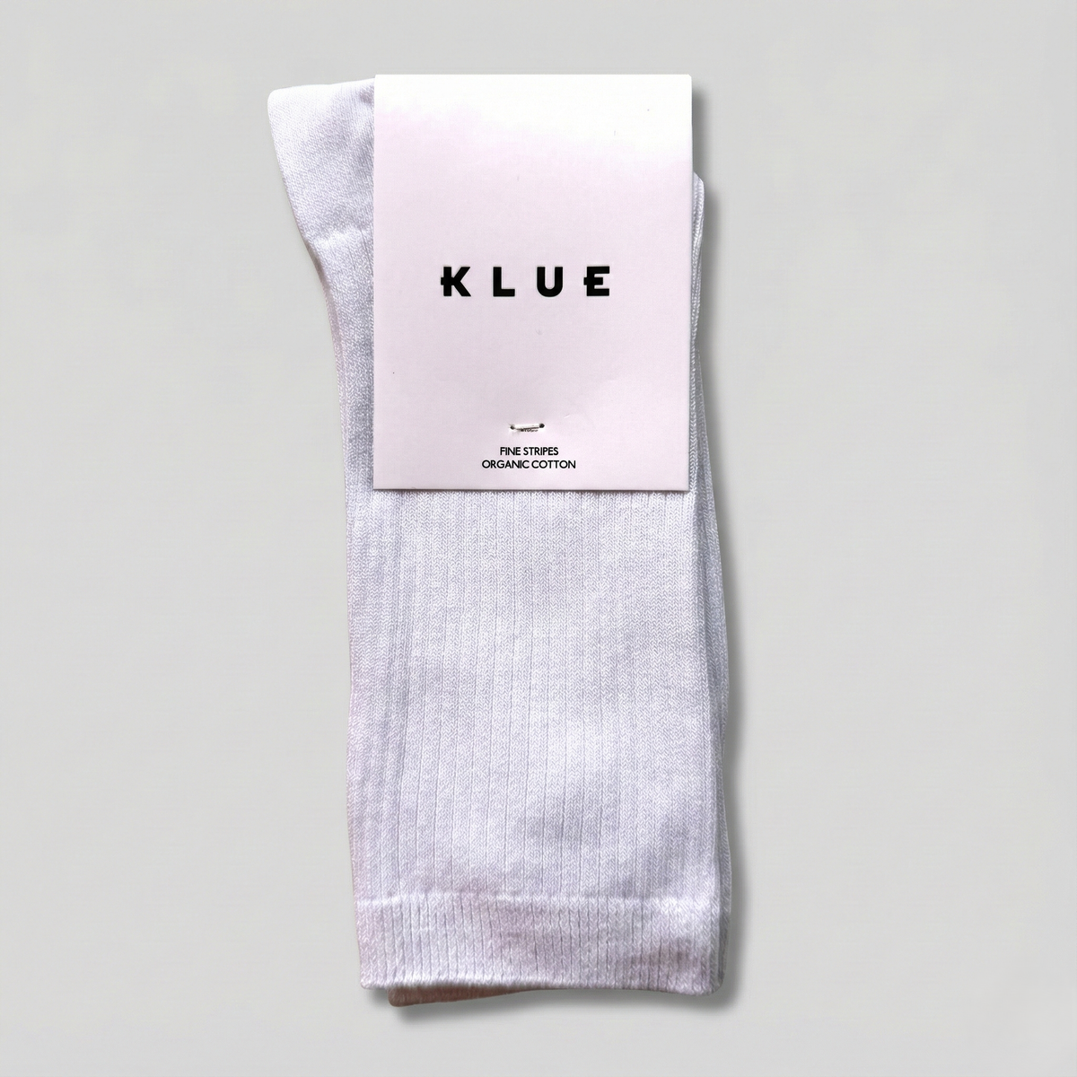 KLUE Organic Cotton Solid Fine Stripes socks | White