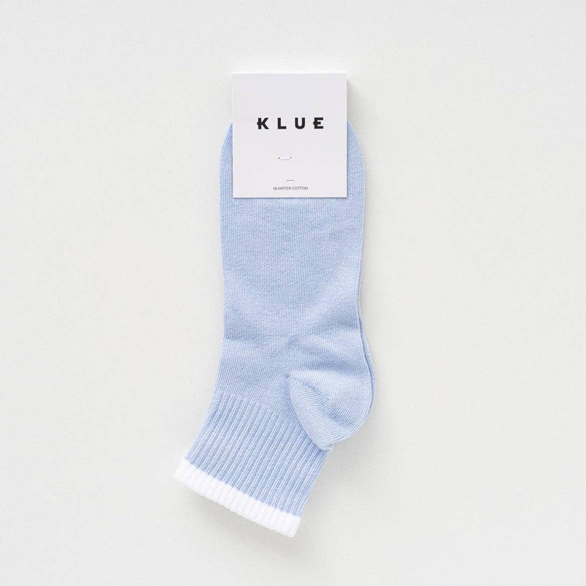 KLUE Organic cotton Quarter Tennis stripes socks | Sky blue